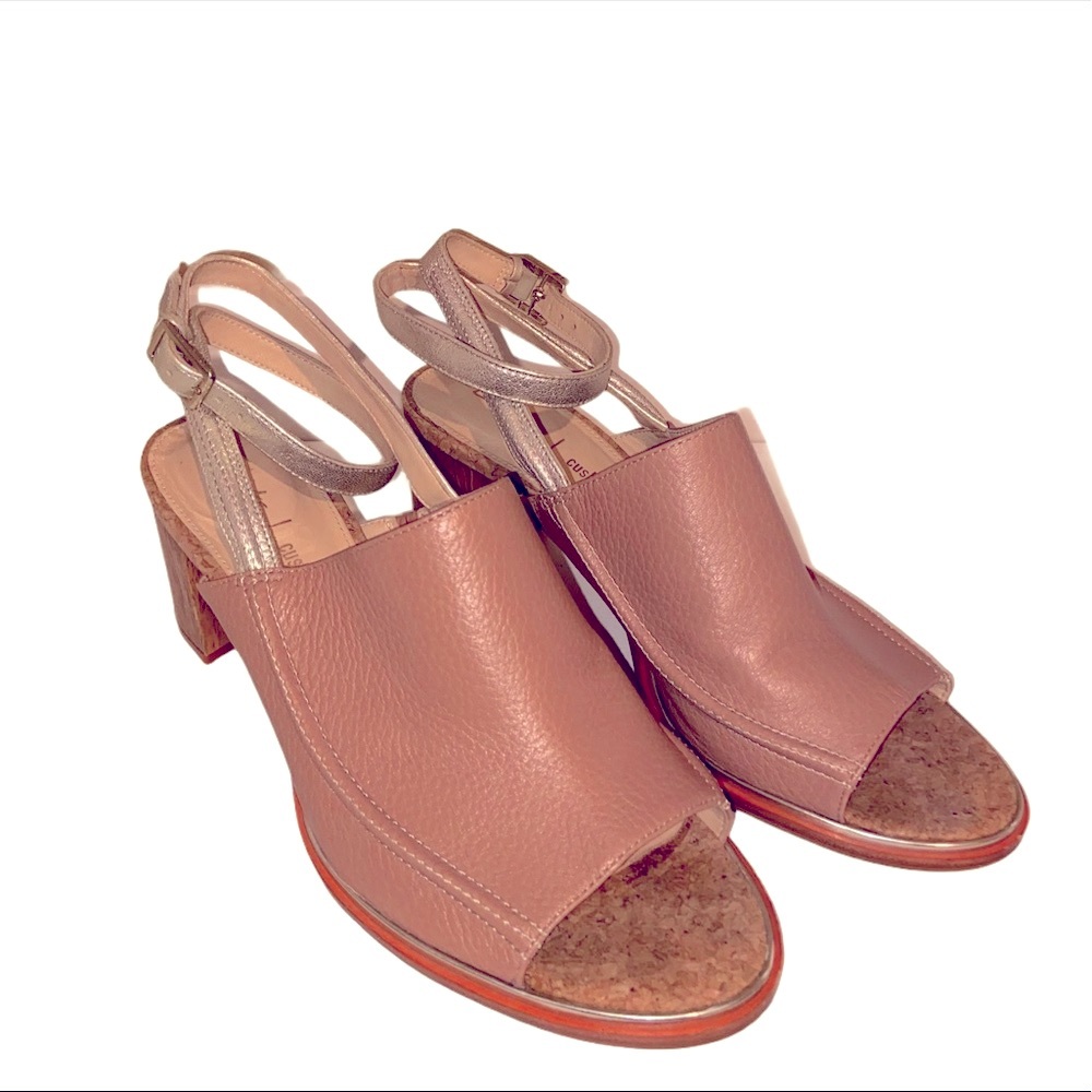 Clarks Block heel ankle strap peep toe heels